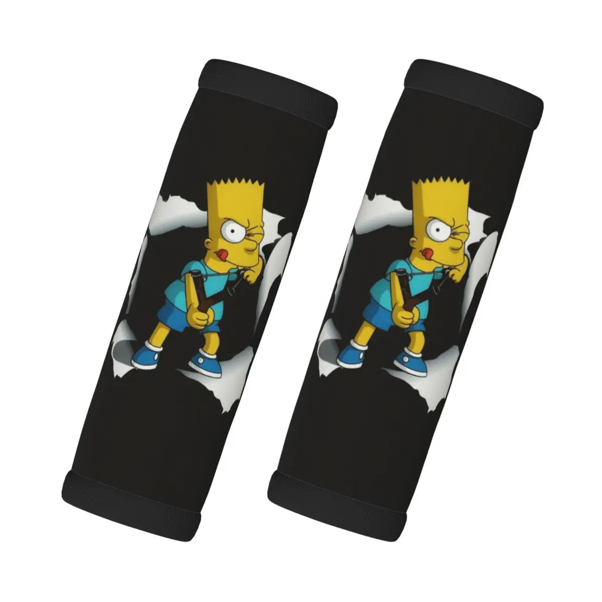 

Custom The Simpsons Cartoon 2 Pcs Luggage Handle Wrap Soft Grip Handle Cover Comfortable Neoprene Suitcase Identifier Travel