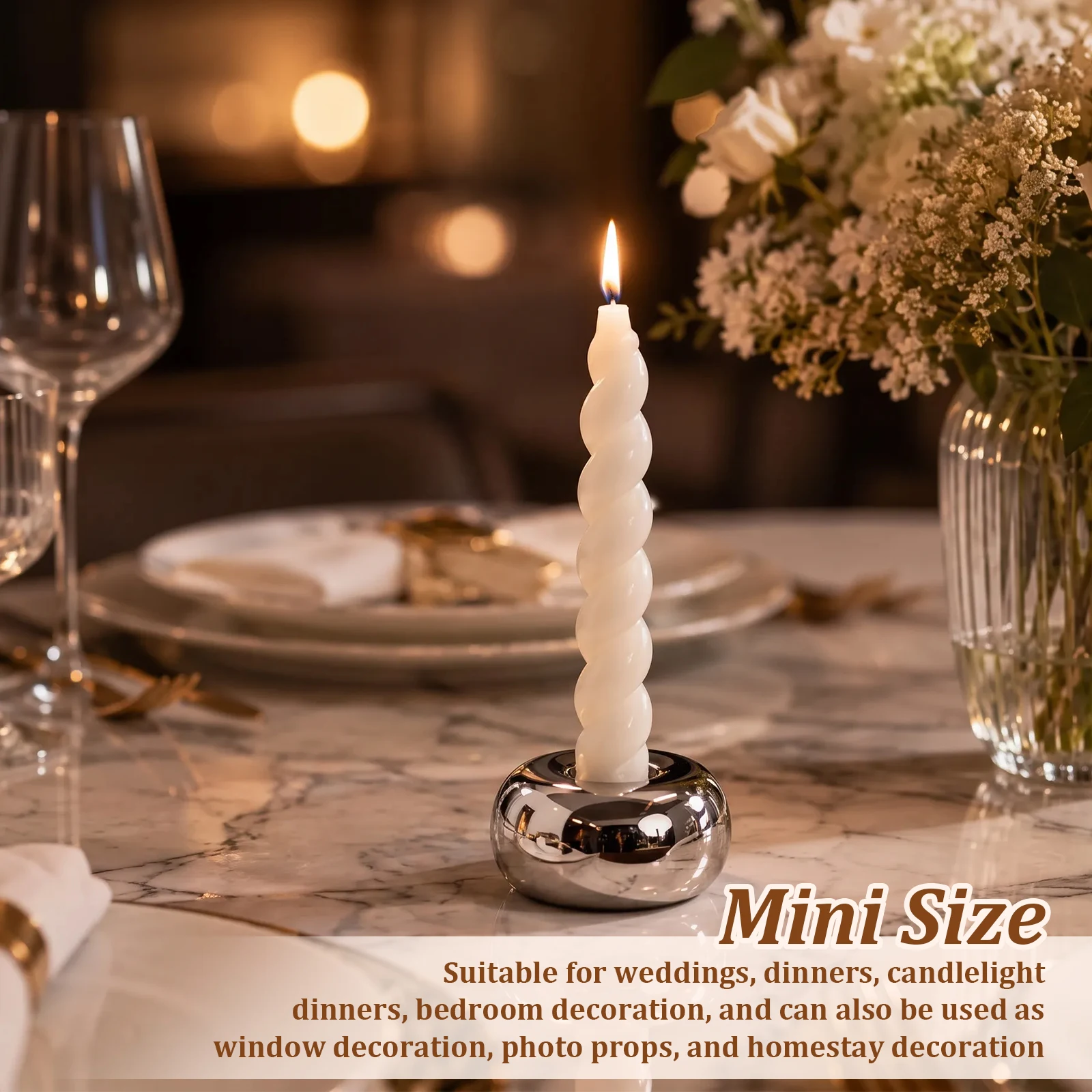 1/2 Pcs Ceramic/Iron Candlestick Holder Decorative Mini Taper Candle Holder Modern Simple Candles Holders for Wedding Home Decor