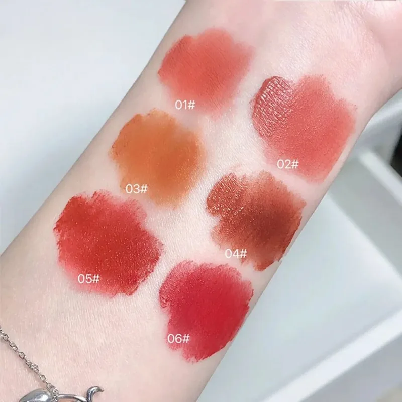 การออกแบบพวงกุญแจกระต่าย Matte Lip Clay สีติดทนนานไม่แห้งผู้หญิง Lasting Lip-Tint เครื่องสําอาง Make Up