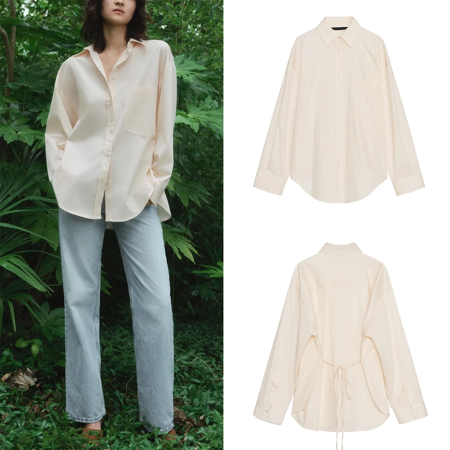 

Z Women's Faionable Loose irt 2025 New Sle Commute Knot Casual Wind Clothing Comfortable Long Sve