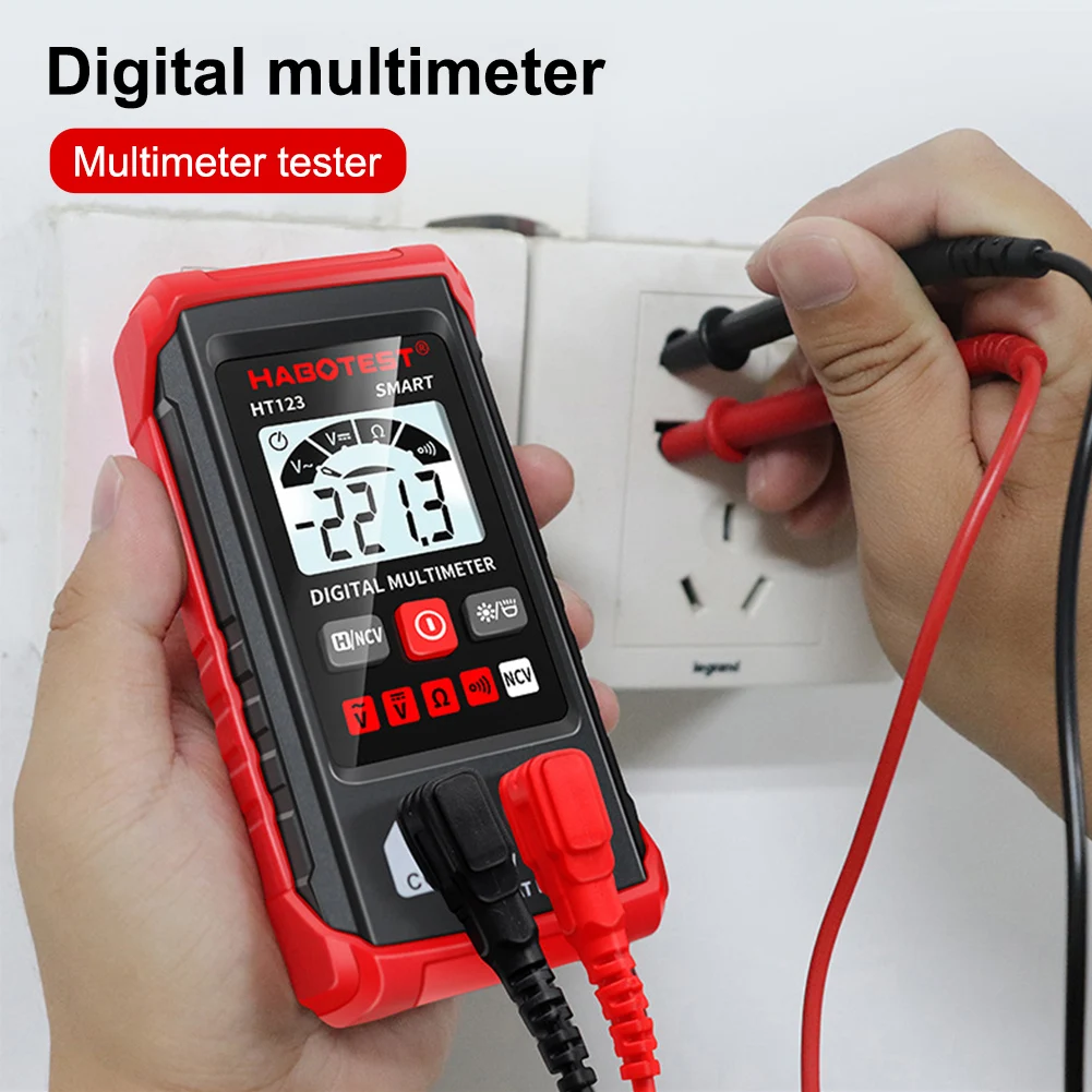 

HT123 Digital Multimeter Automatic Digital Multimeter Smart Measurement Auto-Ranging Voltmeter Non-Contact Voltage Tester