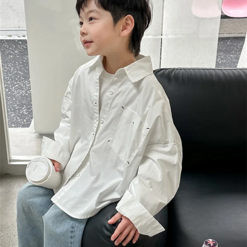 

Boys Baby's Kids Blouse Coat Jacket Outwear Cotton 2024 Classic Spring Autumn Shirts Outwear Teenagers Overcoat Children's Cloth