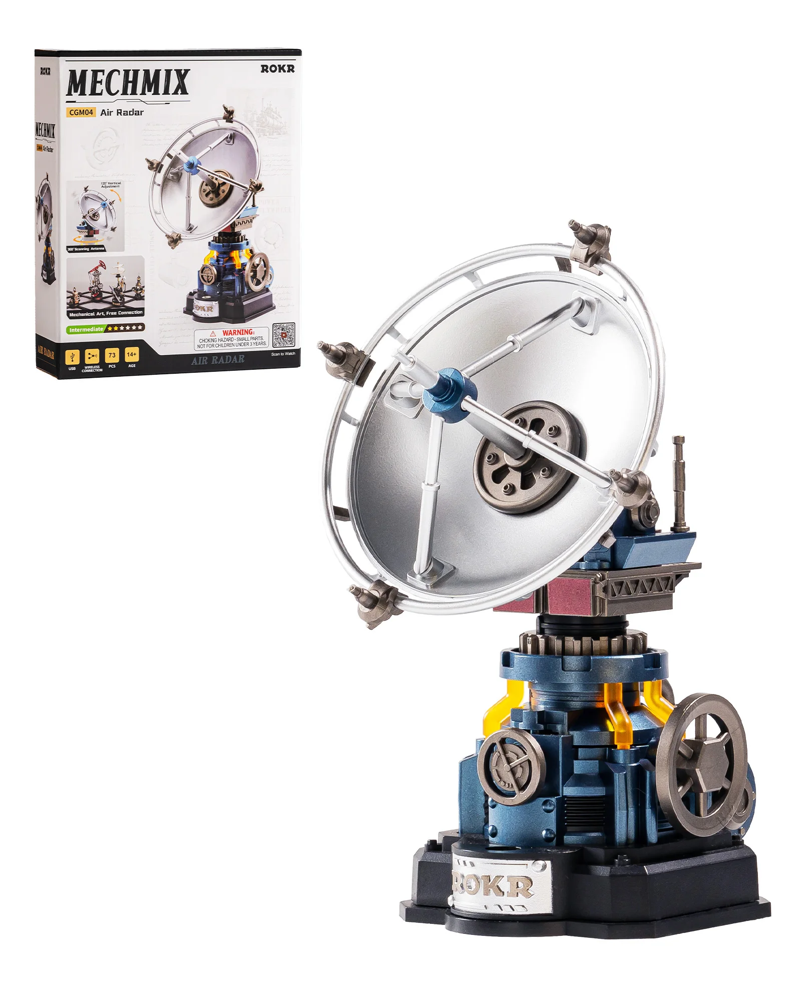 Kit de modèle mécanique en plastique 3D Robotime Air Radar, puzzle pour adultes, ensemble de construction avec synchronisation sans fil, décoration de bureau, cadeau pour collectionneurs
