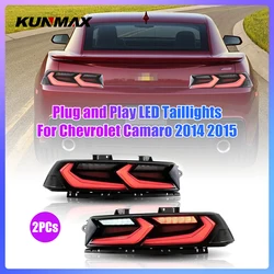2PCs LED Car Tail Light Assembly For Chevrolet Camaro 2014 2015 Brake Light With Dynamic Turning Signal Light Car Led Taillights
