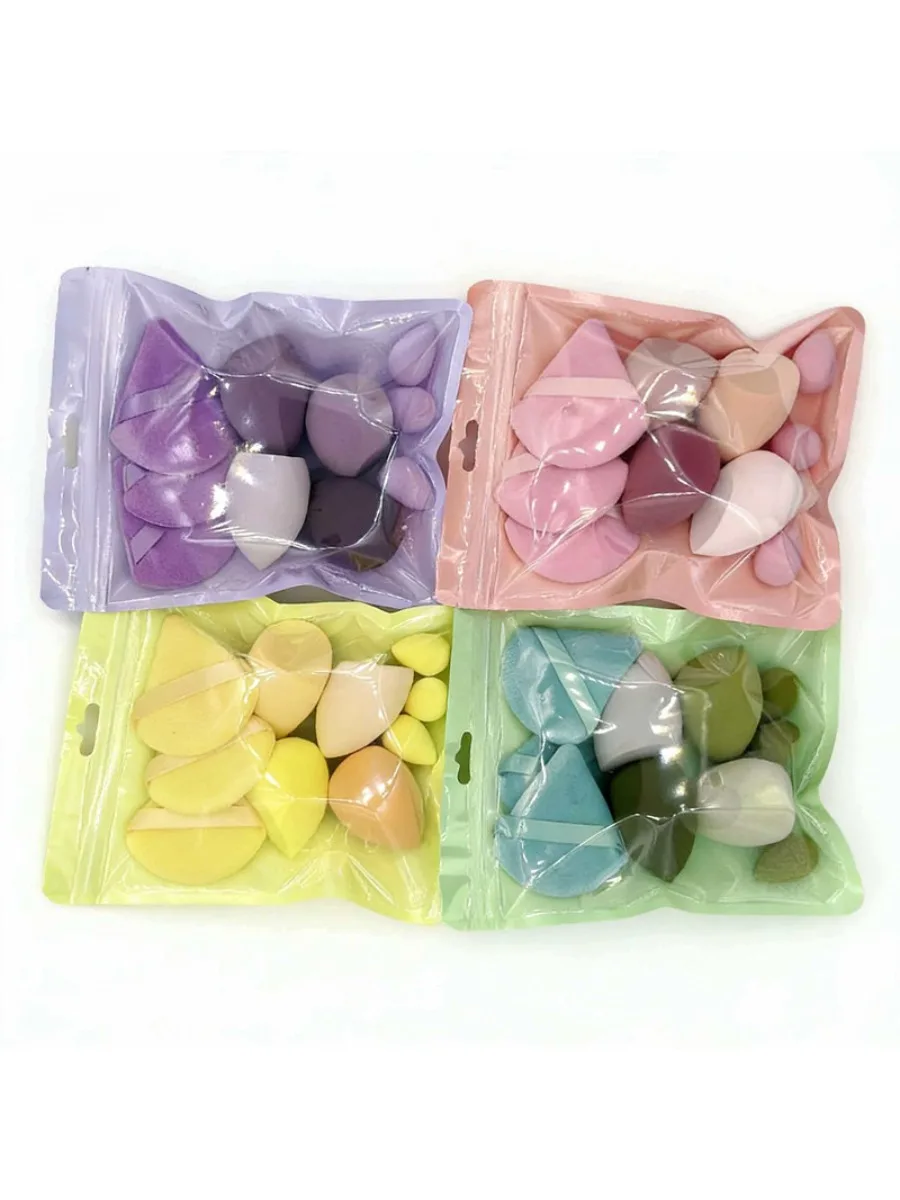 Macaron color 10-piece set puff set beauty blender mini puff cotton puff thumb puff