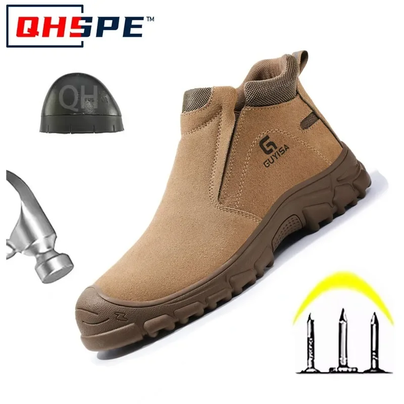 

Men's Work Safety Shoes Welding Shoes, Anti Scalding Anti Smashing Anti Piercing Safety Protection Comfortable Steel Toe Caps