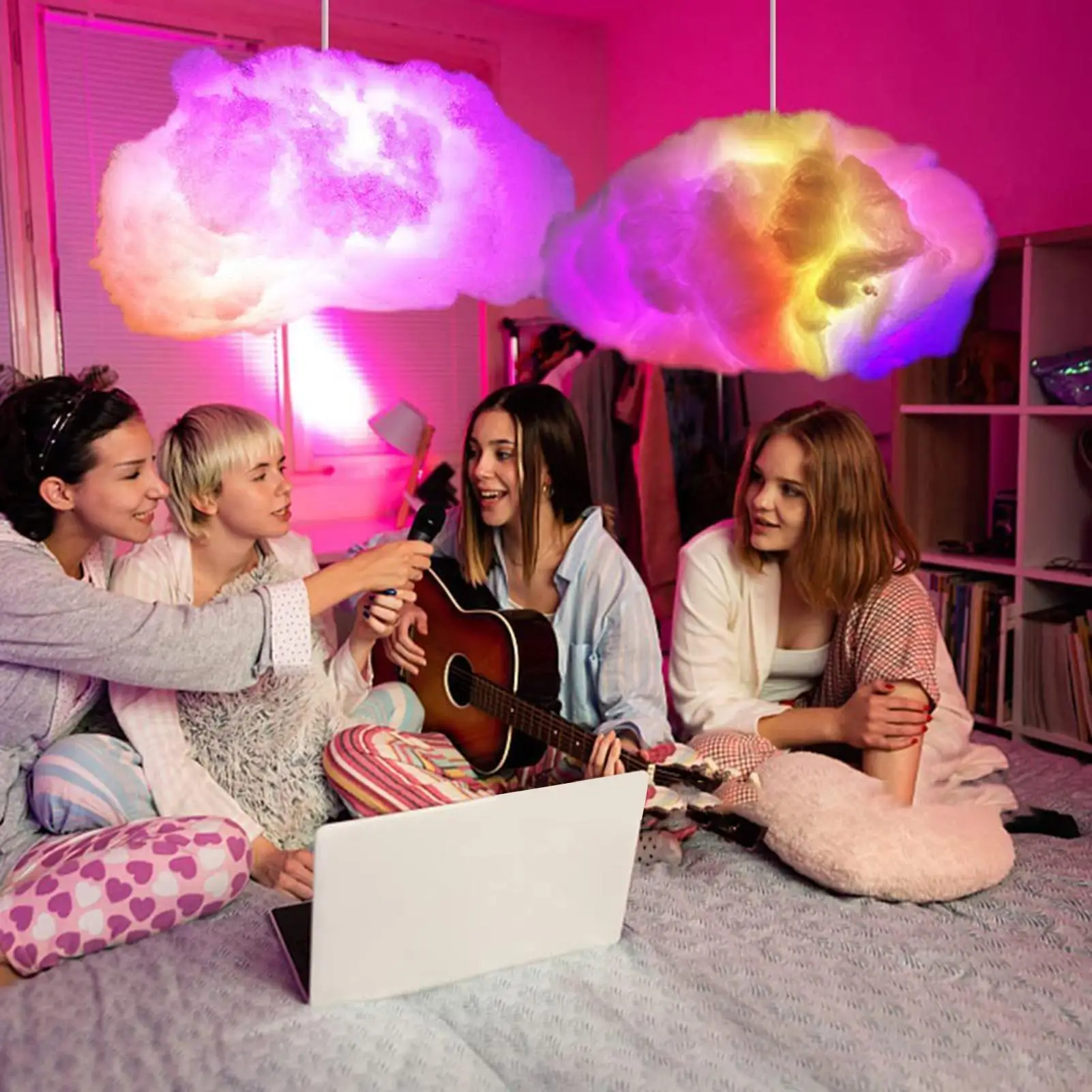 

Floating Cloud Light Bedroom Ceiling Cloud Lamp Remote Control Multi-Functional Adjustable Nursery Lighting Accessories For Teen