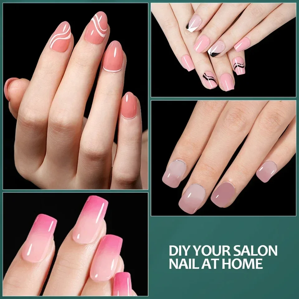 Nailpop 600 Piezas Uñas Postizas Soft Gel X Full Cover Ataúd Stiletto Falsas Extra Cortas Almendra Cuadradas Removibles Gel 6
