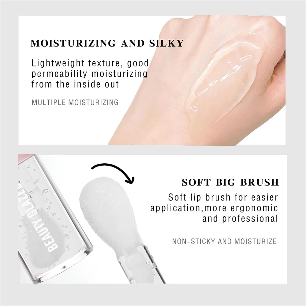 Mini óleo labial hidratante rico, à prova d'água, brilhante, hidratante, cabeça grande, bálsamo labial, duradouro, não pegajoso, natural, cuidados com os lábios, maquiagem