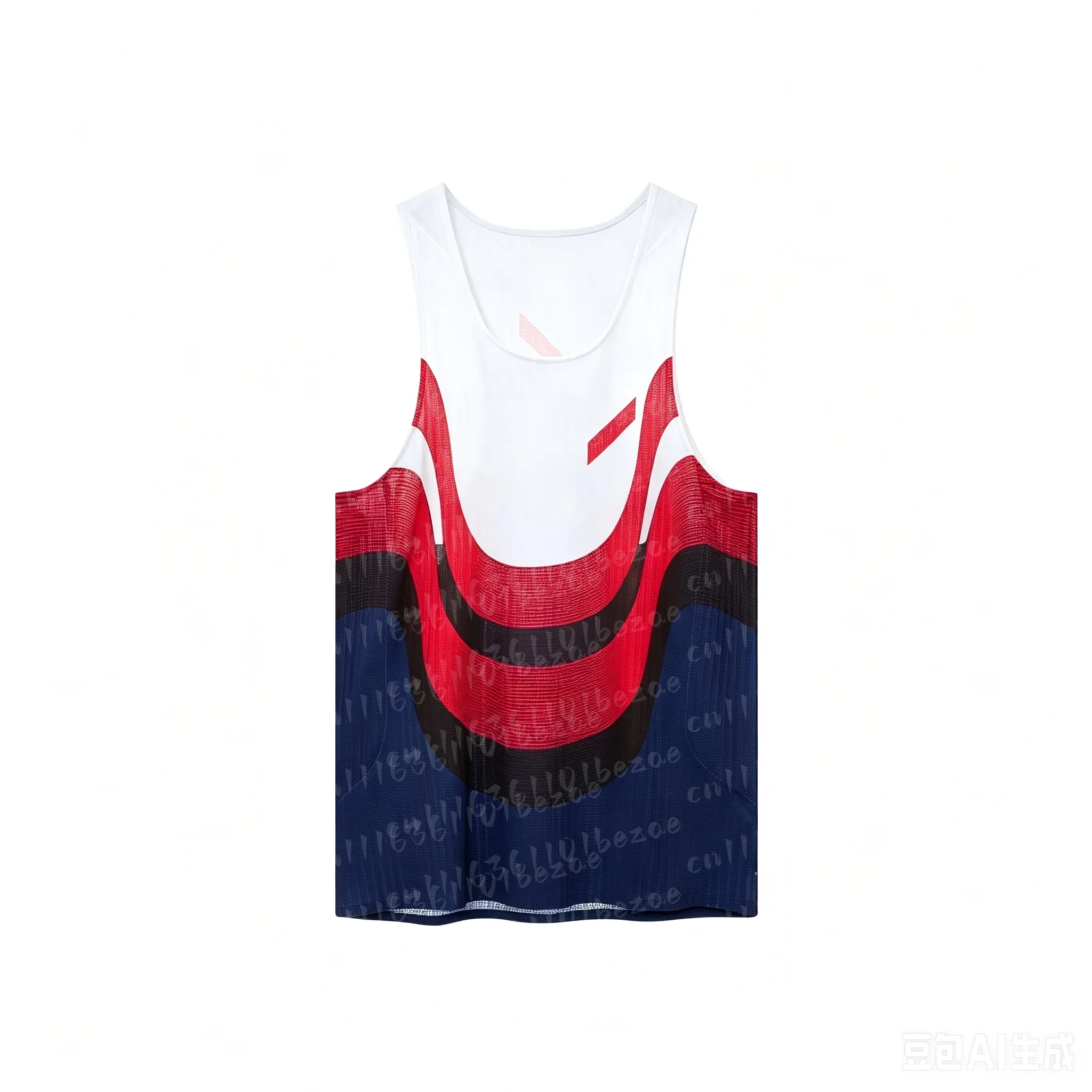 Wellenförmig gestreifte Laufweste, atmungsaktives Mesh-Sportshirt ohne Ärmel, Fitness-Marathon-Schnelltrocknende Trainingsweste für die ganze Familie – Detail 6