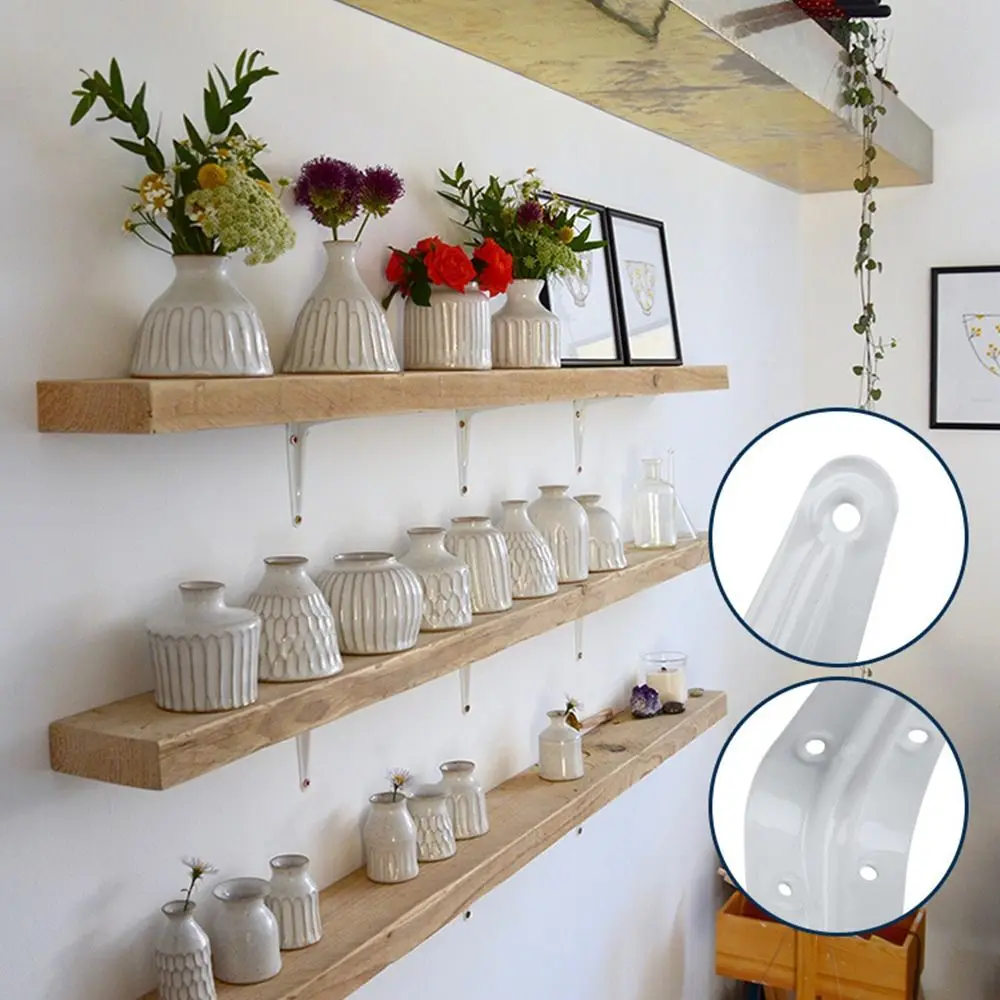 1 шт. новый треугольный кронштейн 4-14 дюймов, настенное крепление, подвесной черный, белый монтажный кронштейн, L-образная фиксированная угловая скоба для полки