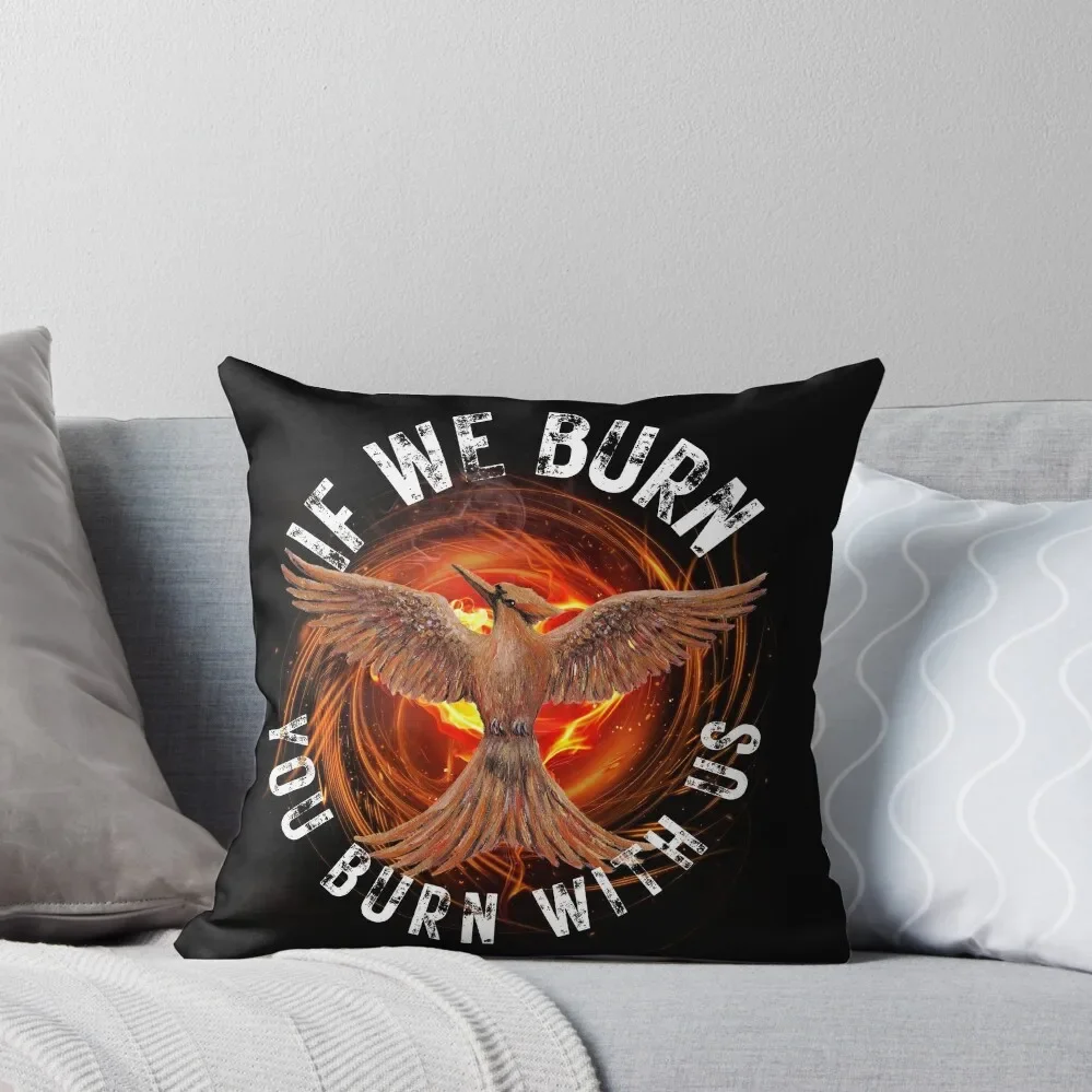 

Mockingjay - If We Burn You Burn With Us Throw Pillow Marble Cushion Cover Christmas Covers For Cushions pillow