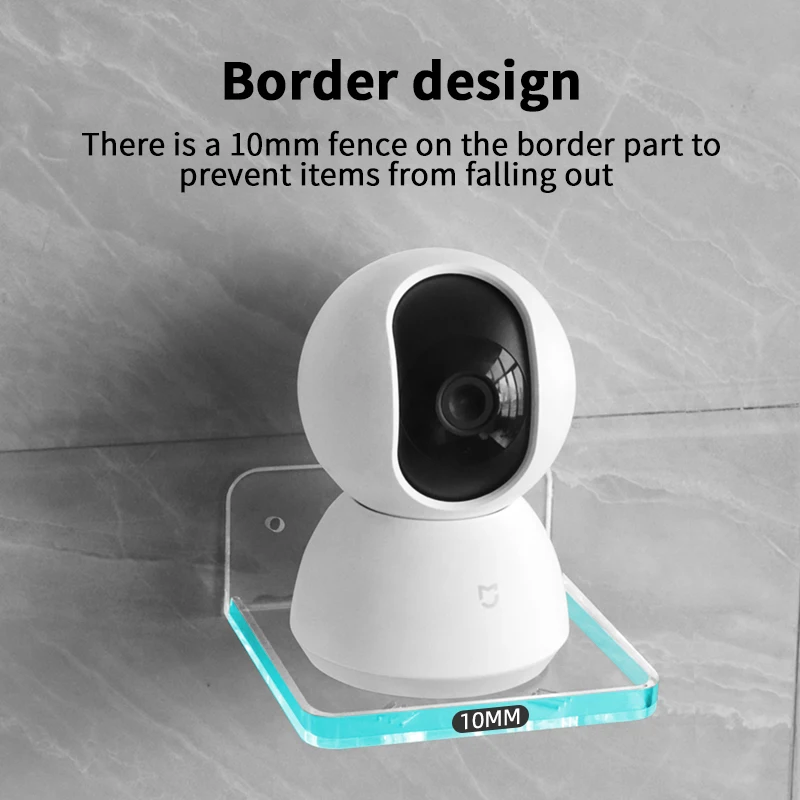 Mensola in plastica per montaggio a parete supporto trasparente per telefono mensola per montaggio su soggiorno piccola Plante bagno