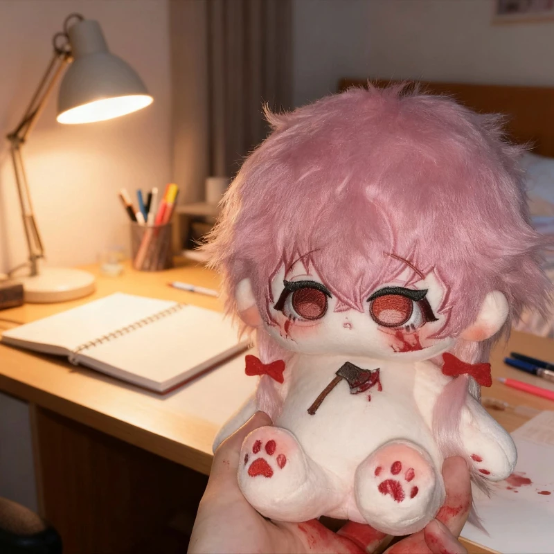 Pluszowa lalka cosplay Anime Gasai Yuno, urocza dziewczynka z różowymi włosami, wypchana zabawka, szkieletowy korpus, strój do przebierania dla fanów i kolekcjonerów.