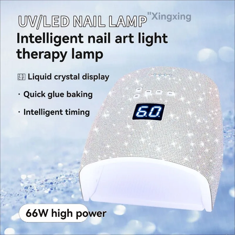 

AB68 S10 Лампа для ногтей со стразами УФ-светодиодная лампа для терапии ногтей для гелевых ногтей