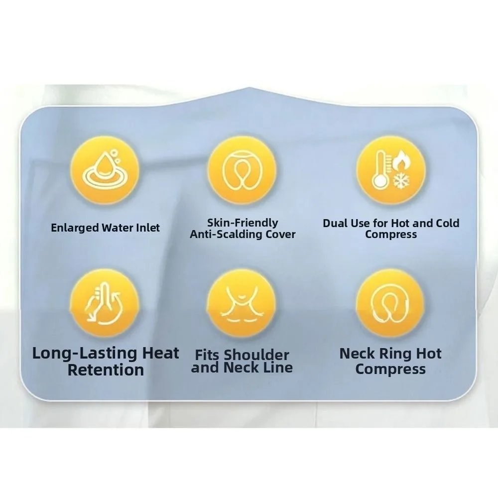 Detachable U-shaped Neck Hot Water Bag Anti-scalding Portable Neck Support Warm Water Bag Leak-proof Comfortable