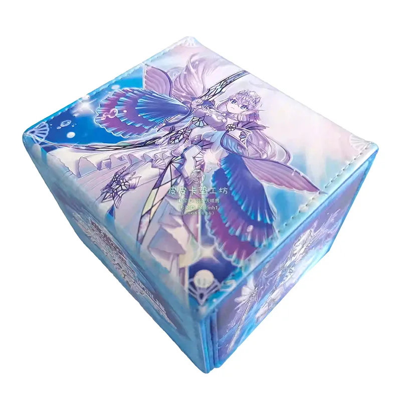 

Yu-Gi-OH! DIY Pearl World Theme Leather Card Box Tearlaments Rulkallos Anime and Game Collection Card Storage Box 10.2*9.5*8.2cm