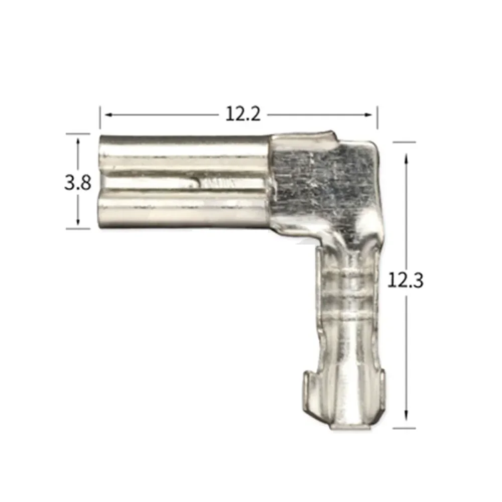 100pcs 2.8 series L type insulated terminal thickness 0.3 male insert Sliver color connectors car terminals 0.2-0.75mm2