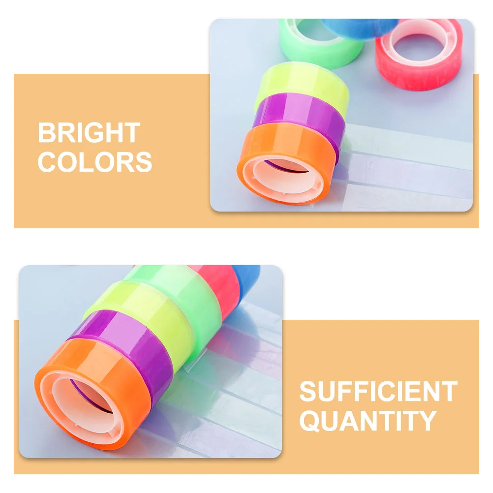 6 Rolls Tape Color Transparent Nursing Student Essentials Study Supplies School Adhesive College Scrapbook Child
