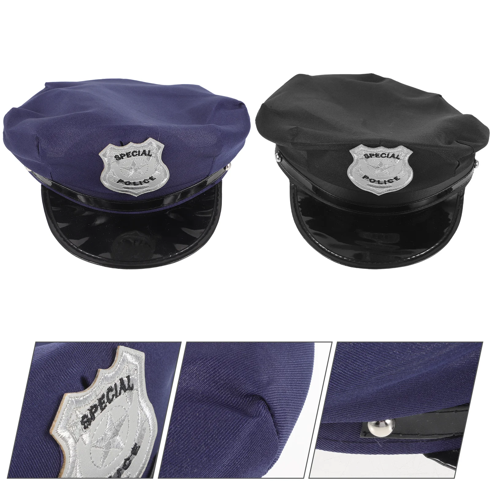 Police Costume Accessories Cap Hats Halloween Party Cop Men Twill Fabric Unisex and Women