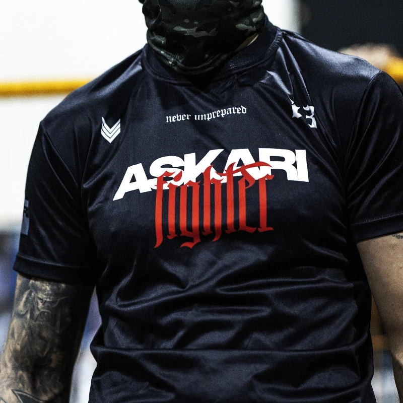 

2025 Men's Quick-drying T-shirt ASKARI Fashion Trend Fighting Fitness Short-sleeved Comfortable Sports Breathable T-shirt Moto