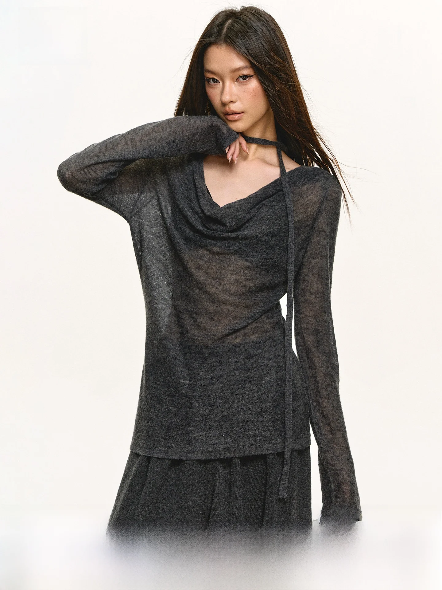 

Женская повседневная футболка Anna Aneae с длинным рукавом, свободного кроя, тонкая, для весны и осени, в стиле кэжуал