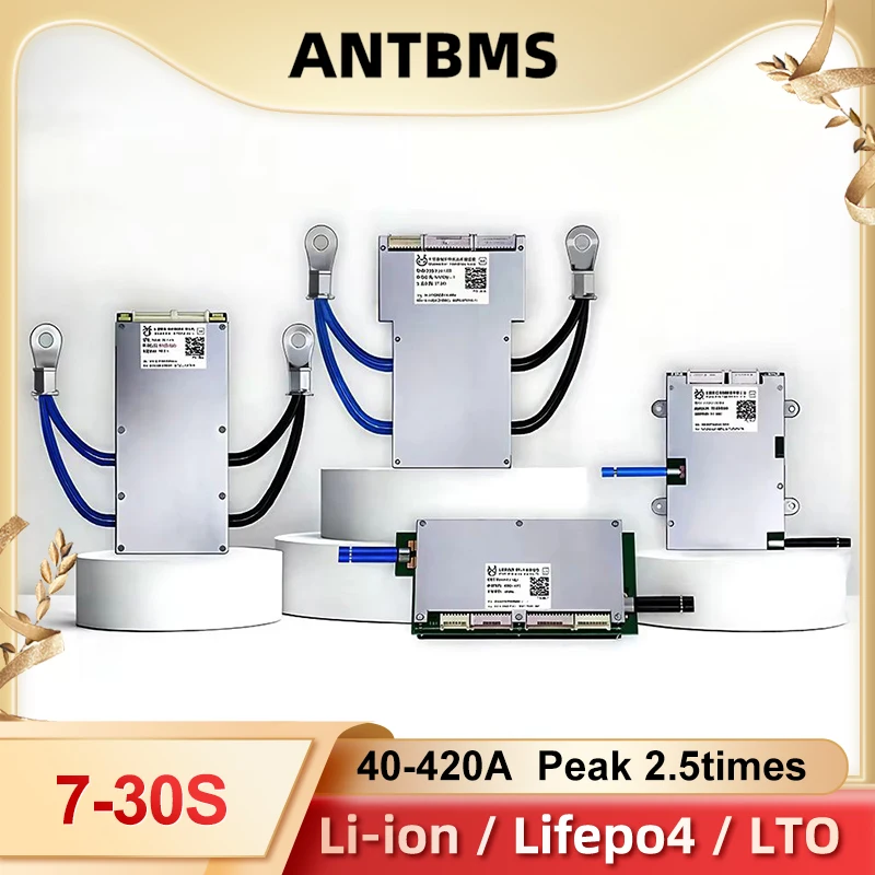 Smart 7S 8S 12S 16S 20S 22S 26S 30S 24V 36V 48V 96V 40A 80A 130A 170A 220A 400A 420A Li-ion Lifepo4 Battery Ant Bms Balance BT