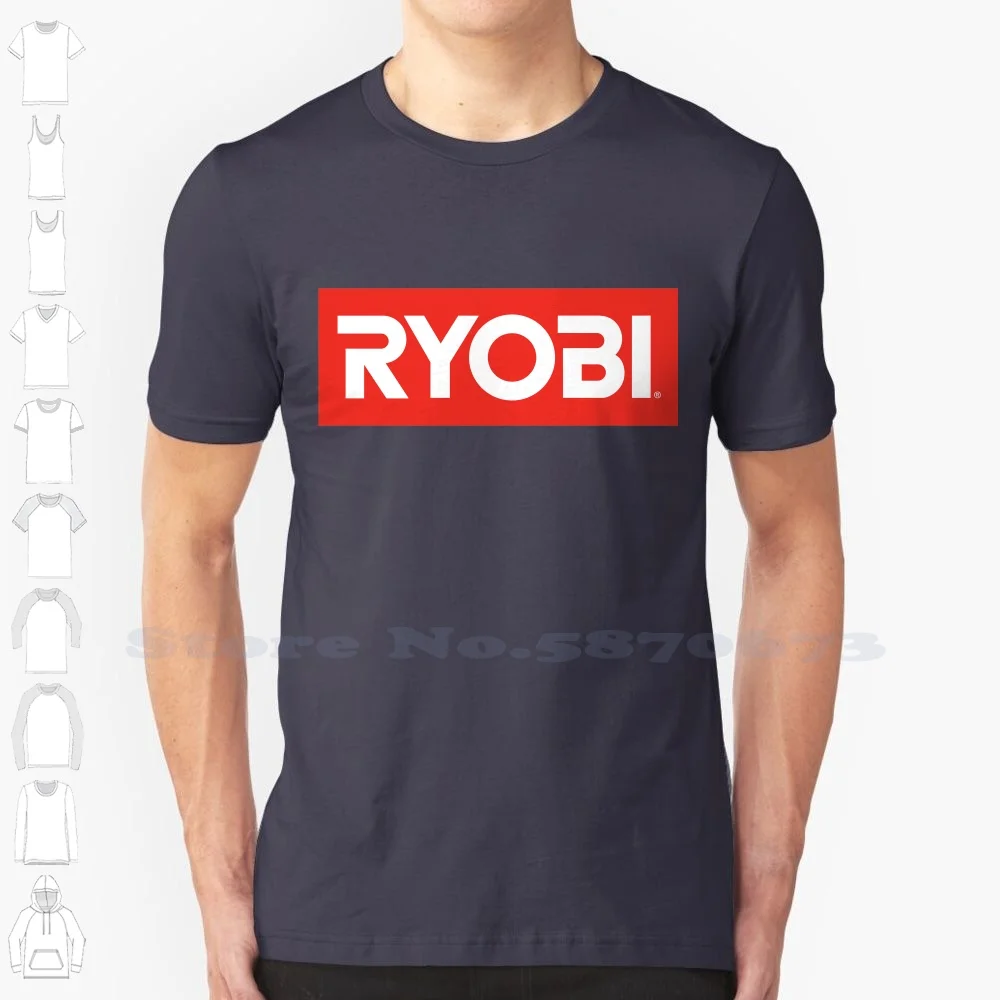 

Повседневная Уличная одежда с логотипом Ryobi, футболка с графическим логотипом из 100% хлопка