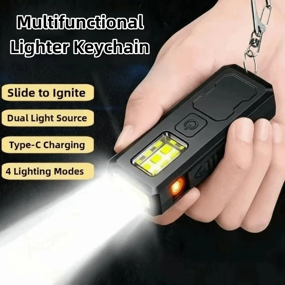 Magnetic Base LED Inspection Light Portable Waterproof Rechargeable Flashlight TYPE-C Charging Clip-on Mini Flashlight
