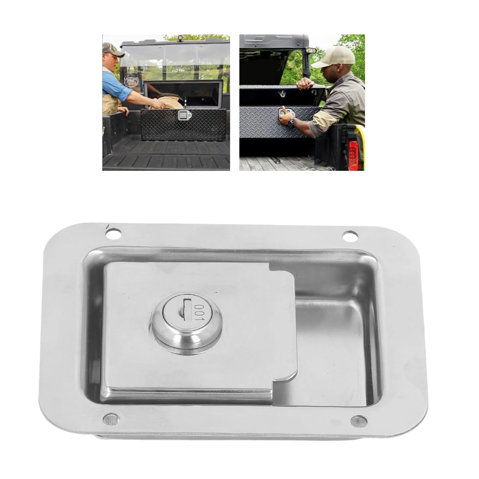 Flush Lock Lock Travel Trailer Lock Stainless Steel Flush Mount Paddle Type Toolbox Lock for Cabinet RV Door Travel Trailer Lock