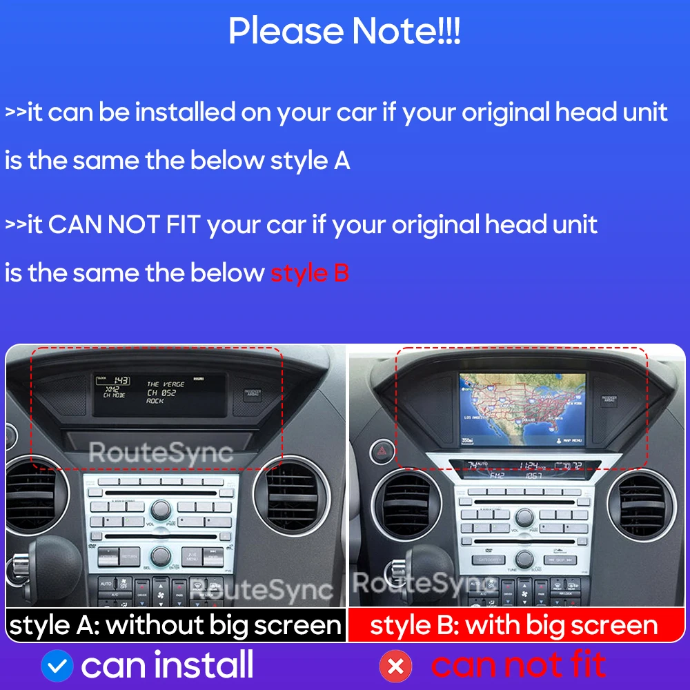 Android 15 2 Din Car Multimedia Player For Honda Pilot 2008 - 2015 12.3 Inch Carplay GPS Stereo Wifi Navigation Android Auto 5G