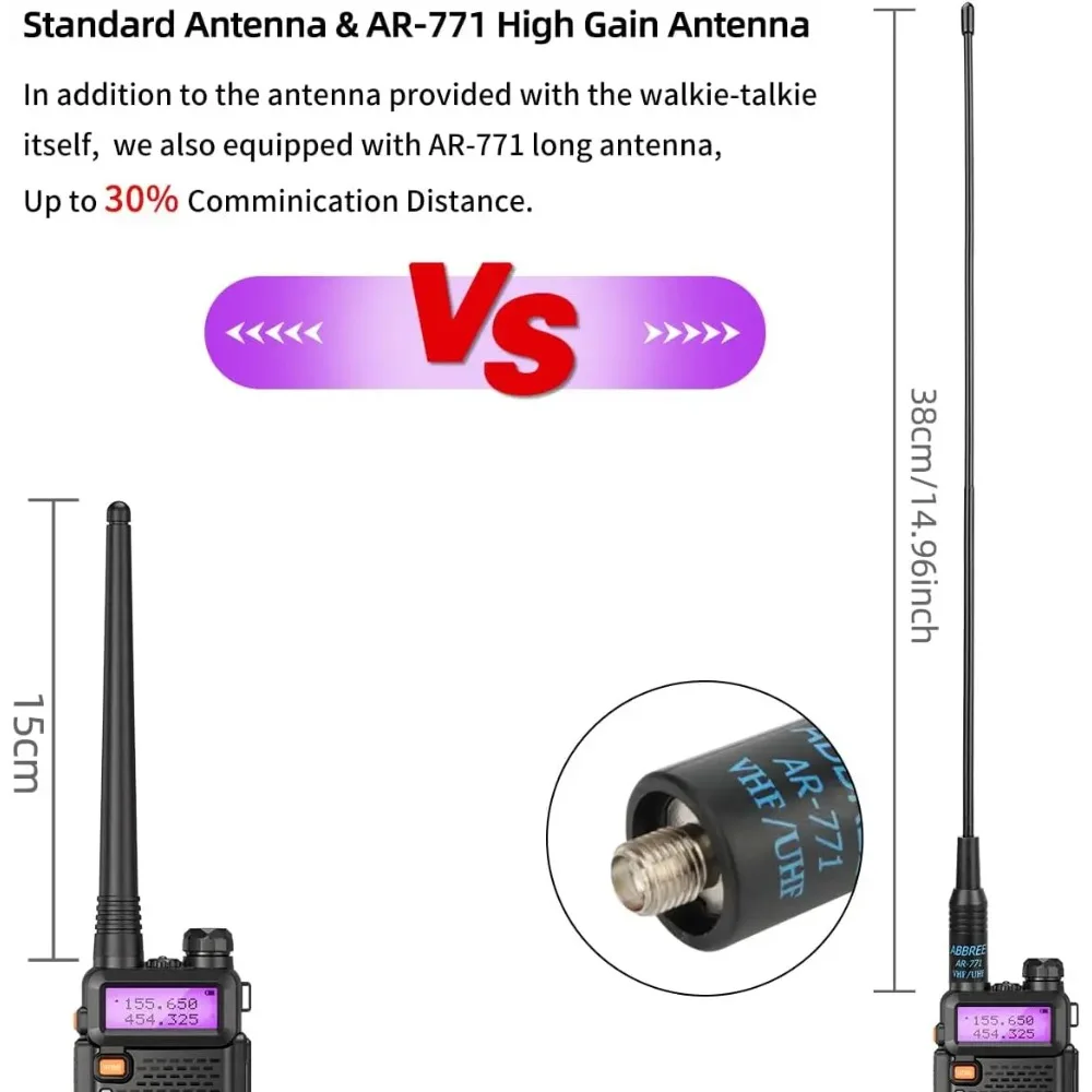 2 قطعة BaoFeng UV-5R 8 واط ثلاثي الطاقة اسلكية تخاطب عالية الطاقة المزدوجة الفرقة طويلة المدى 128 CH المحمولة يده UV 5R هام اتجاهين راديو