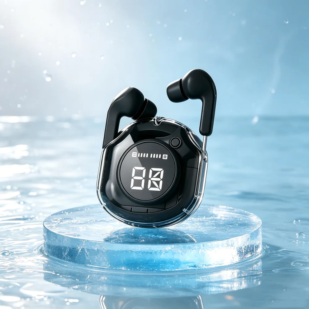Mini écouteurs sans fil avec affichage numérique LED, casque TWS, son stéréo, compatible Bluetooth 5.3, pour tous les smartphones