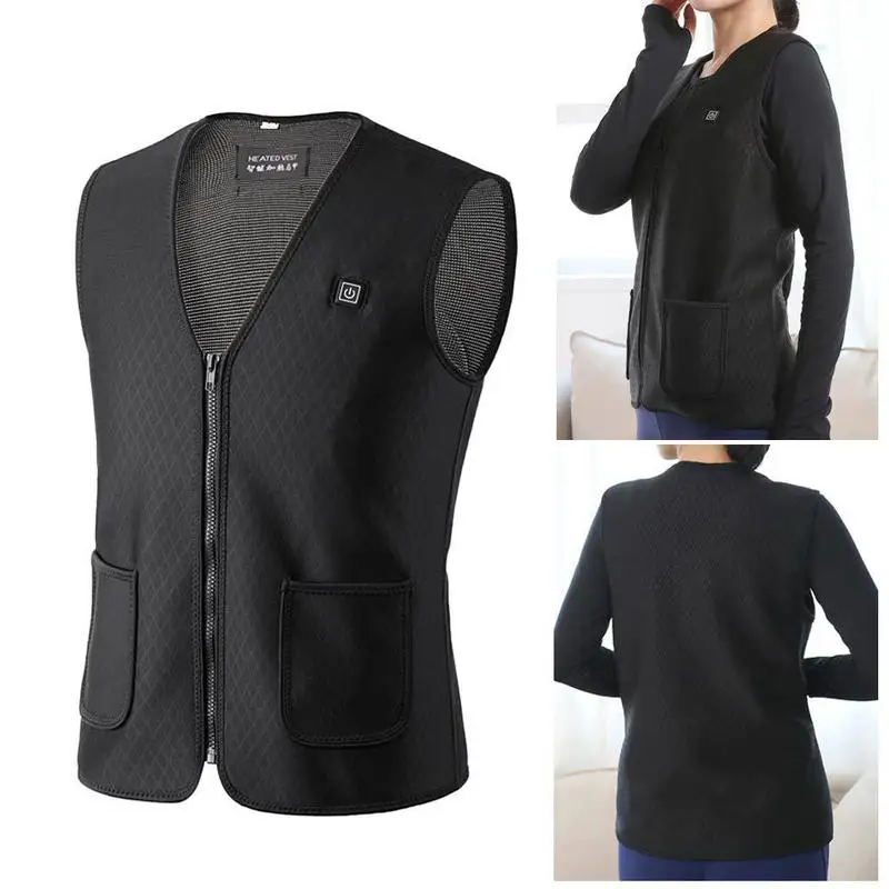 

2022 New Rechargeable Heated Women'S Vests USB Power Bank Carbon Fiber Waterproof Battery Heating Vest For Men Women