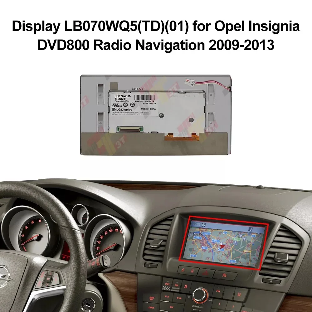 Dashboard LCD Display for Opel Insignia Astra CD500 CD600 DVD800 Radio Navi LB070WQ5(TD)(01)