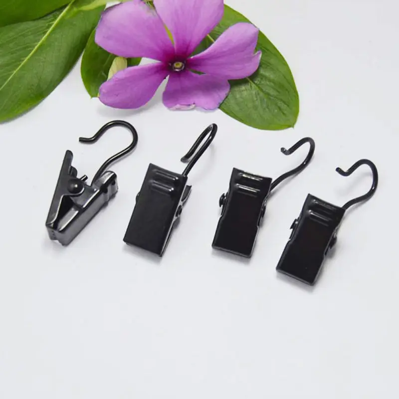 

100Pcs Curtain Clips with Hooks Heavy Duty Iron Rings for Curtains Metal Loops Secure Clip-on Fastening Ideal for Small