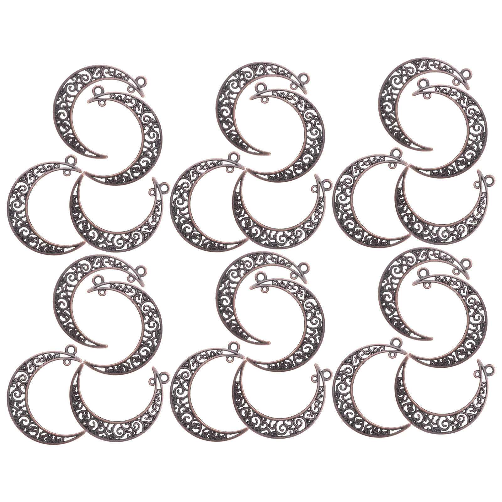 

50 шт., подвески в виде полого луны, винтажные подвески из полумесяца из сплава, висячие подвески с маленькими отверстиями, фурнитура для изготовления ювелирных изделий, подвески с луной