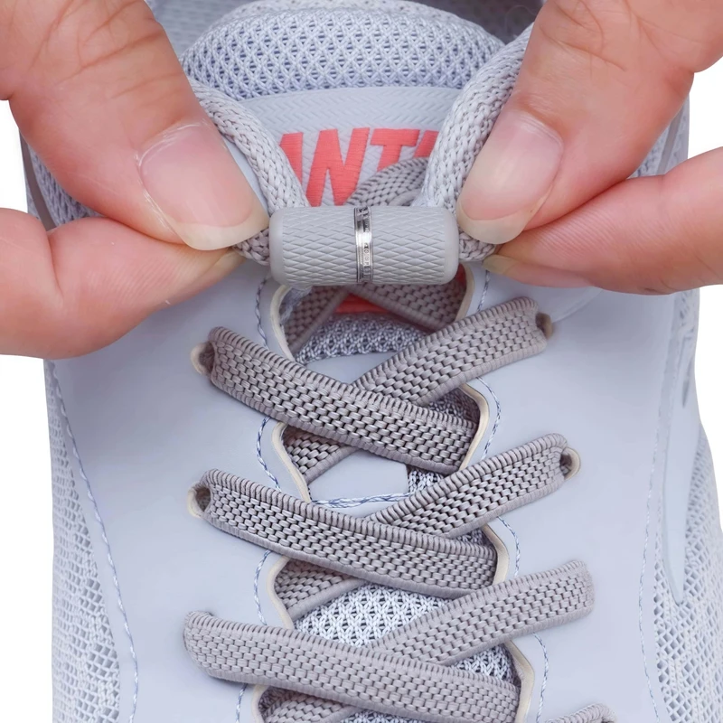 

1Pair Elastic Shoelaces Sneakers 6mm wide flat shoelace colorful Capsule Buckle No Tie Shoe laces Unisex lazy Shoe Accessories