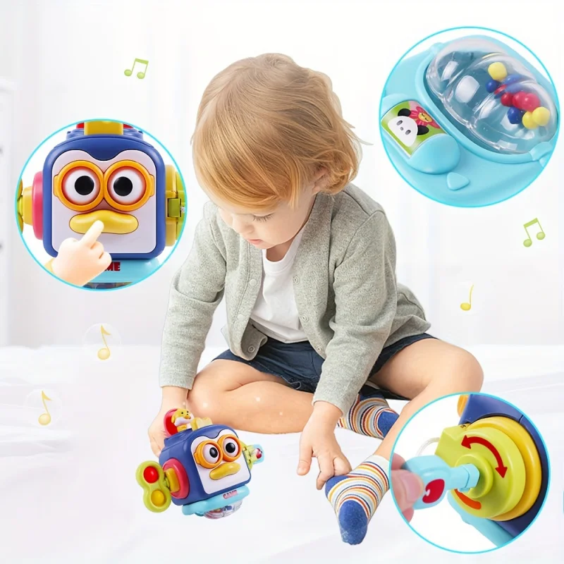 Montessori Sensory Busy Cube Children\'s Toy Hand-Eye Coordination、Fine Motor Skills and Critical Thinking Develop