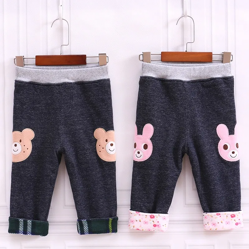 

Autumn Japanese Children's Pants Bear fleece-lined and thickened Sweatpants Boys Casual Pant Boy Trouser Kids Winter Clothes