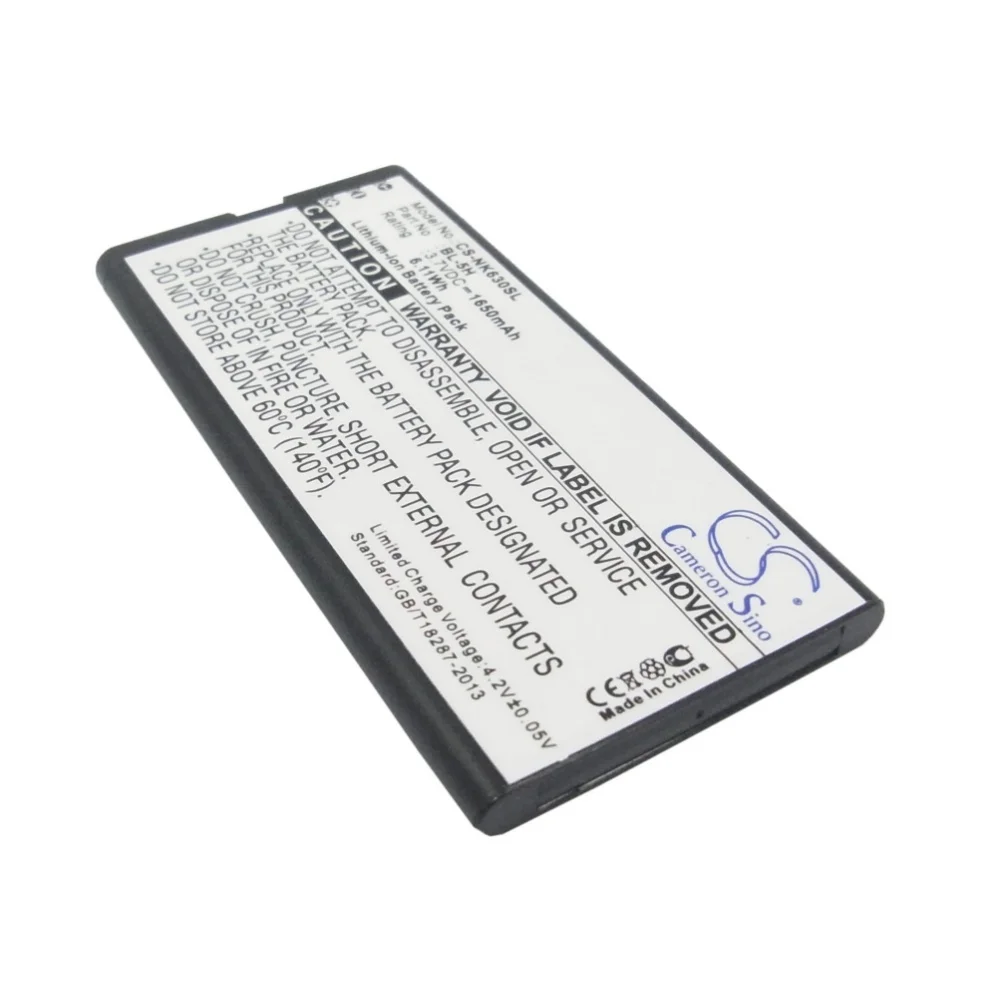 

Li-ion Mobile, SmartPhone Battery for Nokia, 3.7V 1650mAh, Compatible Models: Lumia 630,Lumia 636,Lumia 638,Lumia 635,RM-975