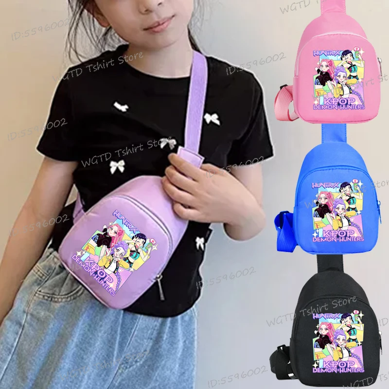 

Children's Chest Bag KPop Demon Hunters Cartoon Mini Bag Kids Gifts K-Pop Lightweight Single Shoulder Crossbody Bag Female Kids