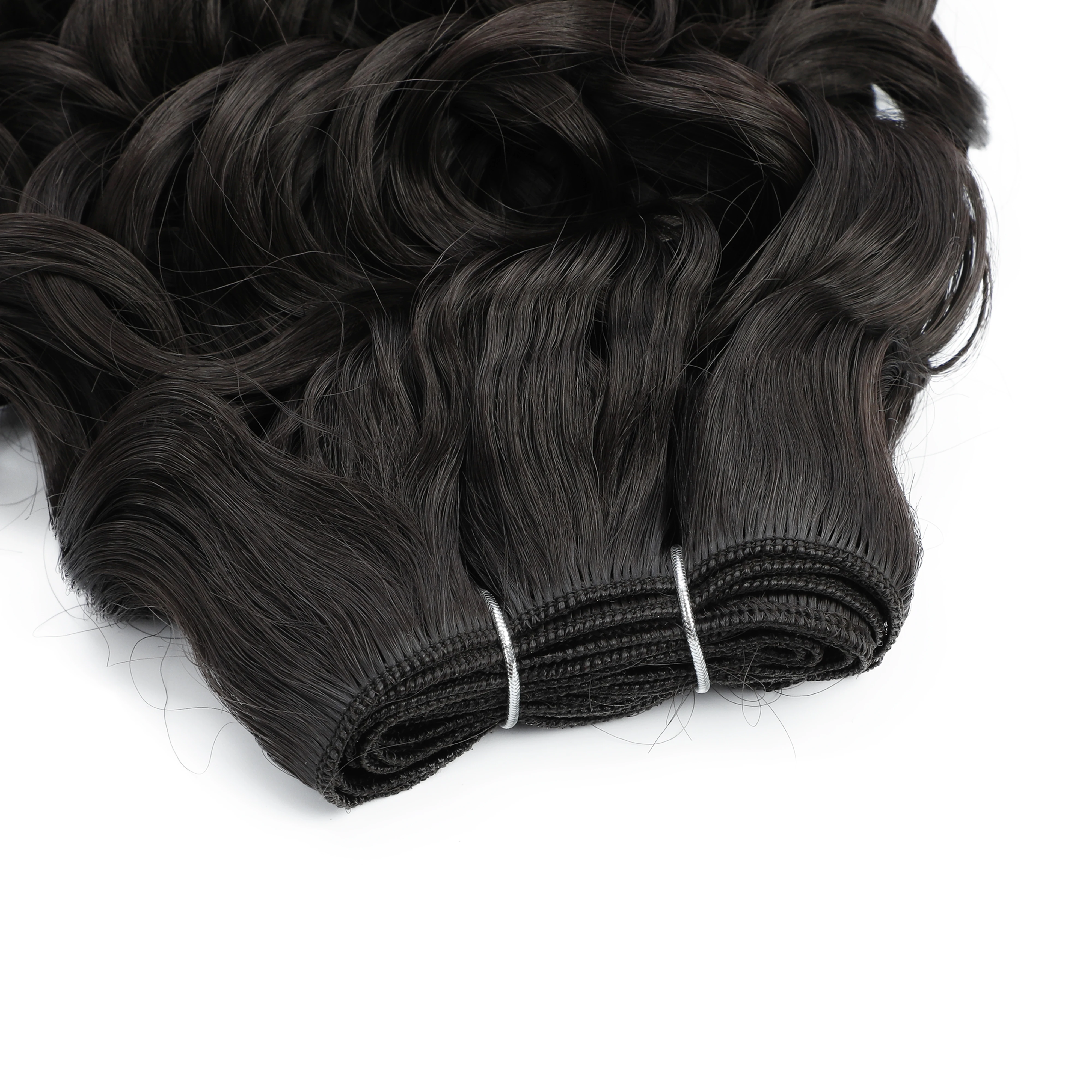 12 بوصة 120 جرام ارتفاع درجة الحرارة لينة عميق متموج الشعر أومبير أشقر بني SP12/16/613 وصلات شعر من الألياف الطبيعية نسج حزم