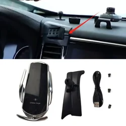 15W Fast Charging Wireless Charger Car Mount Phone Holder Automatic Clamping For 2016-2022 Mitsubishi Outlander