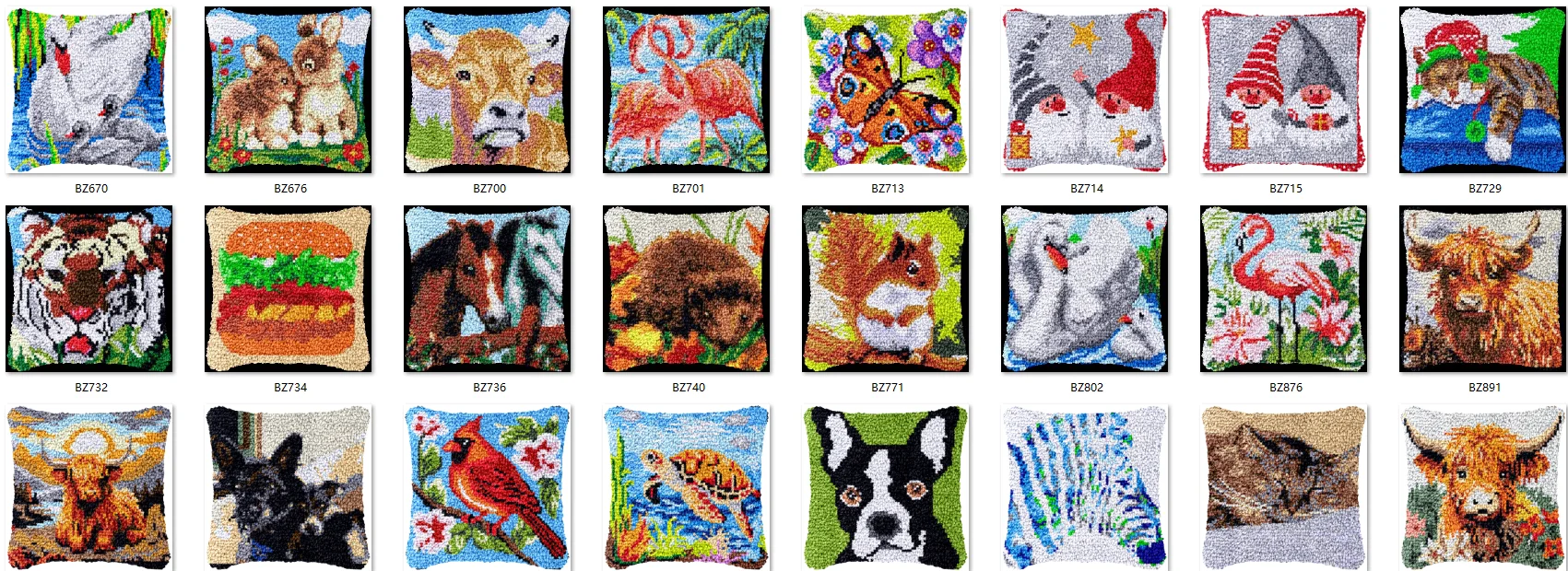 

Latch Hook Kit Cushion Smyrna Buttons Package Swan Styles New 2025 Pattern Latch Hook Kits Set For Needlework