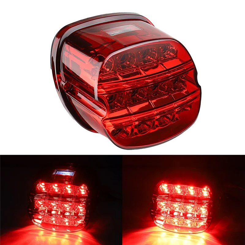 Luz trasera de freno LED negra para motocicleta, lámpara trasera para placa de matrícula, para Harley Danse Road King Electrolux 99-17 FXDL