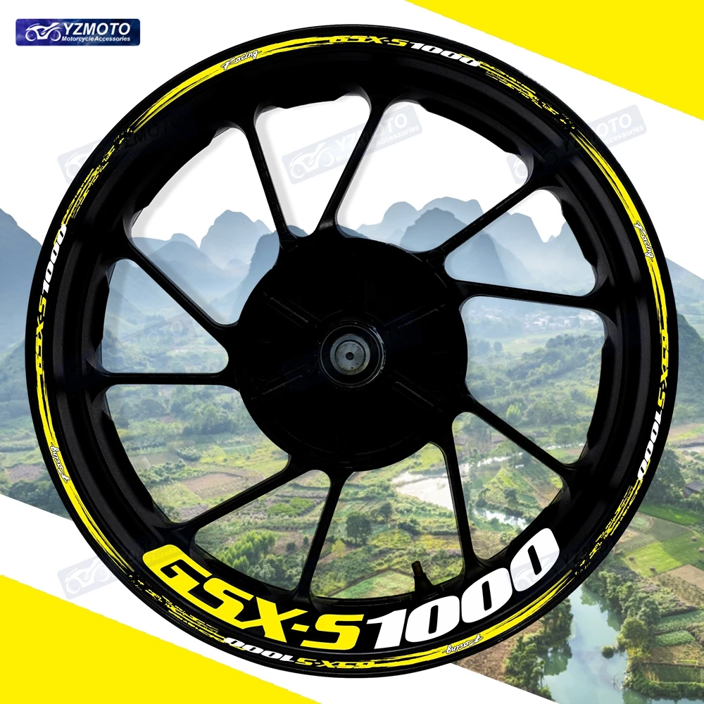 

Мотоциклетная 17-дюймовая наклейка на переднее и заднее колесо, наклейка на ступицу, светоотражающие водонепроницаемые декоративные наклейки на обод для GSX-S1000 GSX S 1000