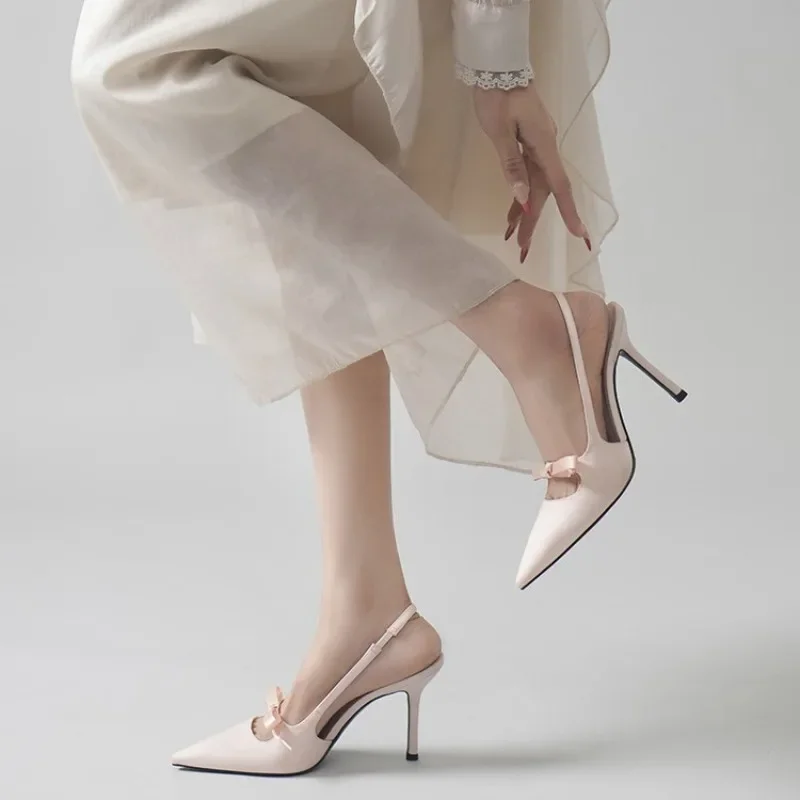 

1 Pointed Women's Heels for Ladies Shoe Summer Sandals 2025 High Heels Luxury Woman Sandals Dress High Quality Fashion Sandals