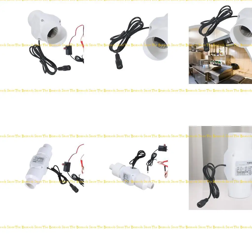 

12PF 12V Extractor Fan Low Noise Inline Duct Hydroponic Air Blower Exhaust Fan for Home Bathroom Grow Room Ventilation