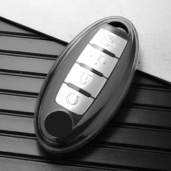 Transparent TPU Car Key Case Cover For Nissan Rogue XTrail T32 T31 Qashqai J11 J10 Kicks Tiida Pathfinder Murano Juke Versa Note